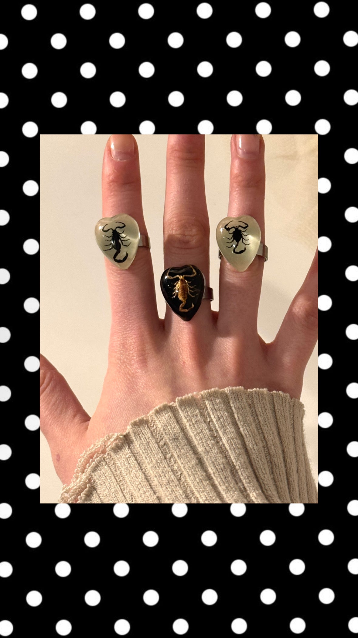 Scorpion heart rings