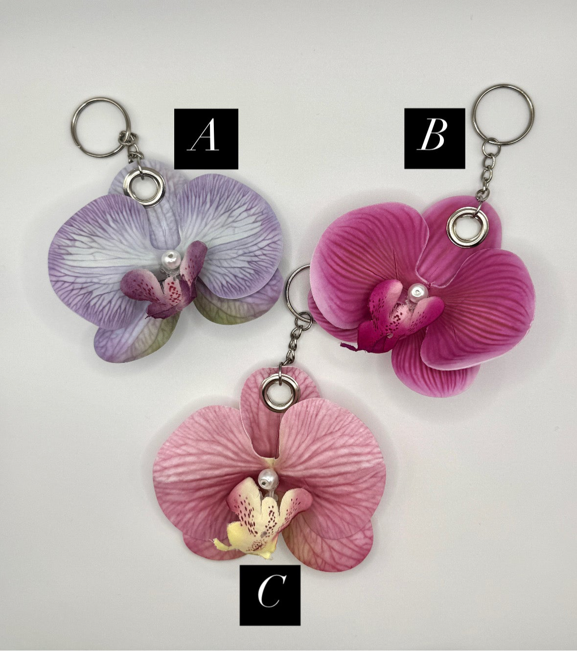 Orchid keychains