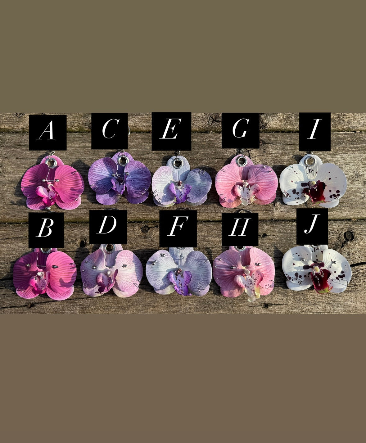 Pierced orchid keychains