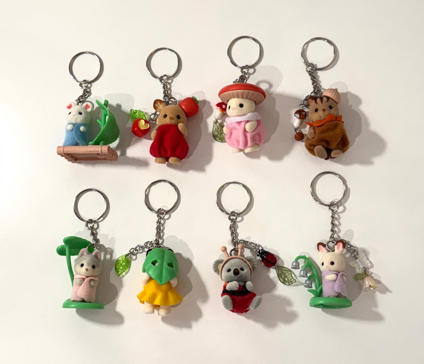 Calico forest baby keychains