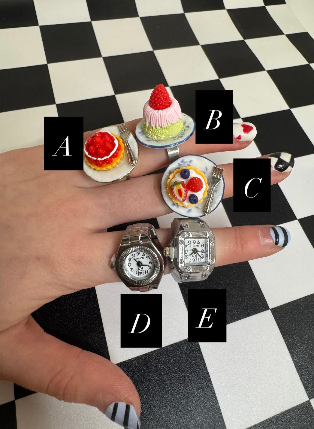 Funky Food and Clock Rings