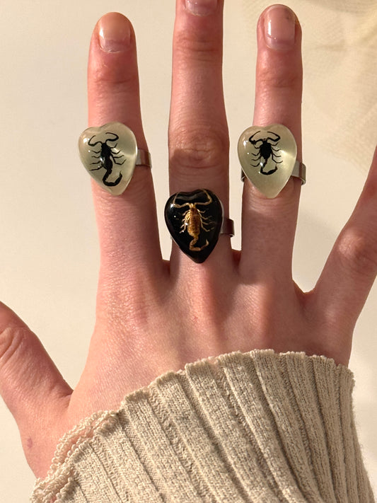 Scorpion heart rings
