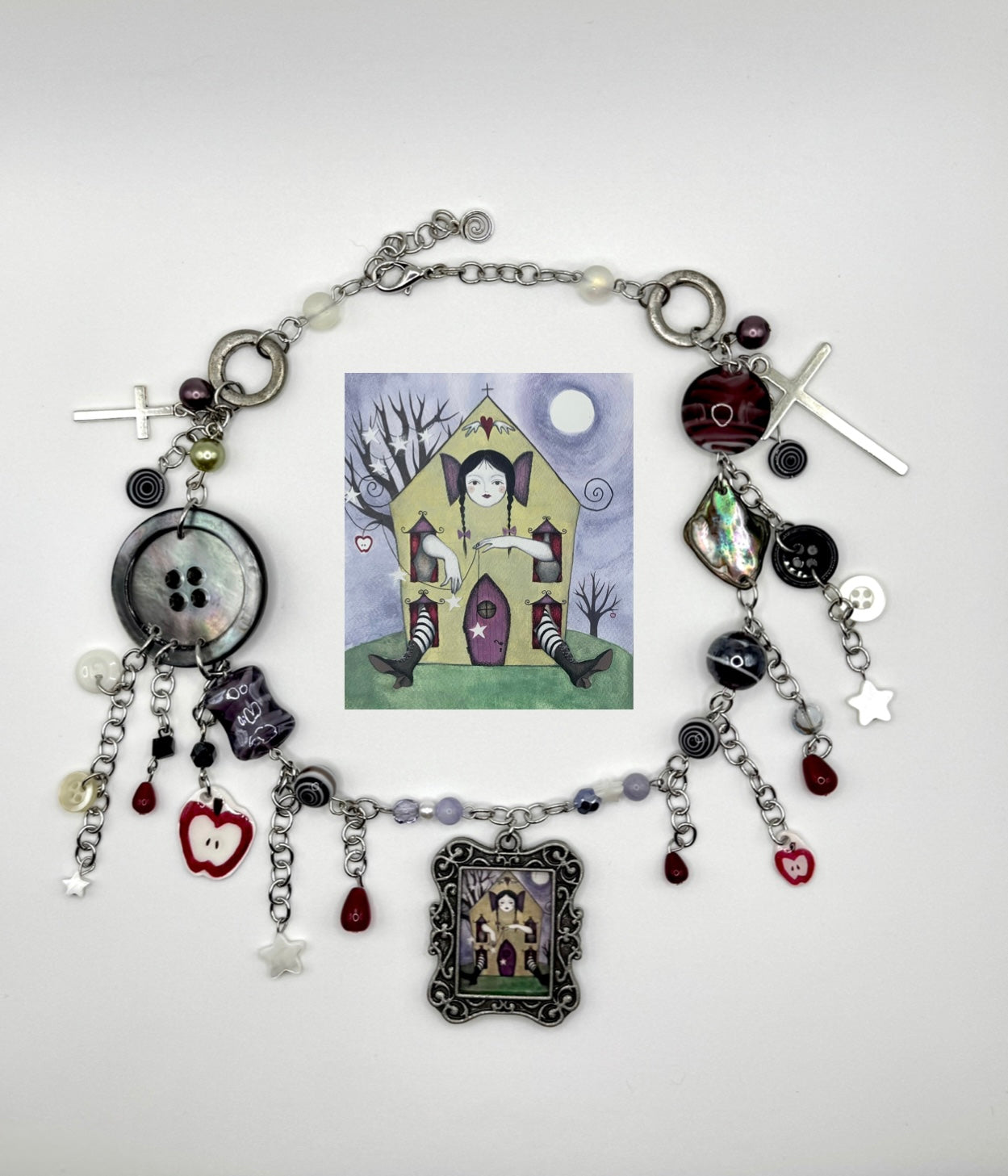 Miss cryptid house necklace