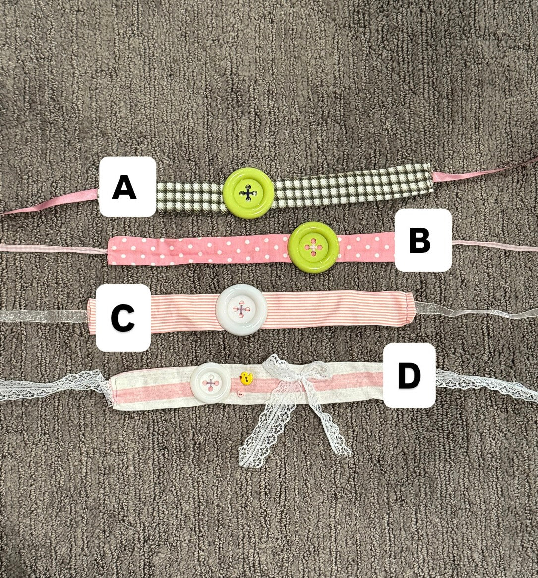 Hand-sewn ButtonChoker/ Headband