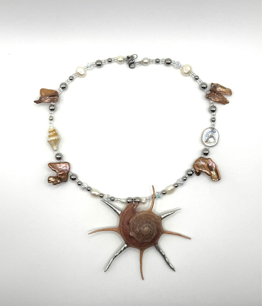 A spike shell necklace